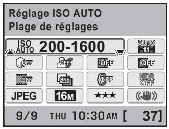 PENTAX K-5 II - Utilisez le bouton de navigation (▲▼◀▶) pour sélectionner un élément dont vous souhaitez modifier le réglage. - 1