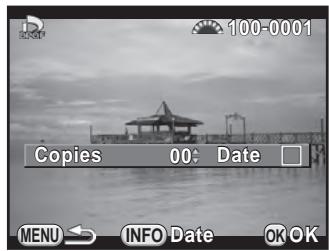 PENTAX K500 - Appuyez sur le bouton de navigation (▼) dans l'affichage une image du mode lecture. - 2