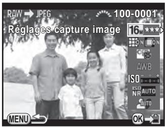 PENTAX K500 - Utilisez le bouton de navigation (▲▼) pour choisir le paramètre que vous souhaitez modifier. - 1