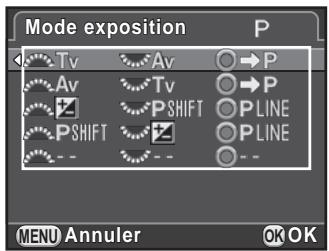 PENTAX K500 - Appuyez sur le bouton de navigation (▶) et utilisez le bouton de navigation (▲▼) pour sélectionner le réglage souhaité. - 1