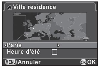PENTAX Q10 - Utilisez le bouton de navigation (◀▶) pour sélectionner une ville. - 1