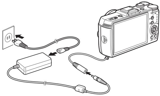 PENTAX Q10 - Raccordez le coupleur secteur et l'adaptateur secteur. - 1