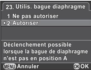 PENTAX K30 - Utilisation de la bague du diaphragme - 1