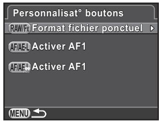 PENTAX K30 - Sélectionnez [Personnalisat° boutons] dans le menu [Mode pr. de vue 4] et appuyez sur le bouton de navigation (▶). - 1