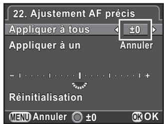 PENTAX K30 - Appuyez sur le bouton de navigation () puis ajustez la valeur. - 1