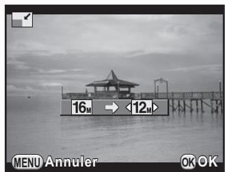 PENTAX K30 - Utilisez le bouton de navigation (▲▶) pour sélectionner le nombre de pixels enregistrés puis appuyez sur le bouton OK. - 1
