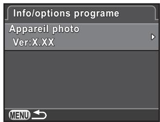 PENTAX K30 - Sélectionnez [Info/options programme] dans le menu [Préférences 3] et appuyez sur le bouton de navigation (▶). - 1