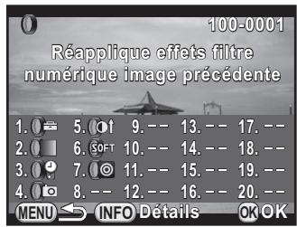 PENTAX K30 - Pour vérifier les détails des paramètres, appuyez sur le bouton INFO. - 1