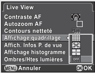 PENTAX K30 - Utilisez le bouton de navigation (▲▶) pour sélectionner le mode souhaité puis appuyez sur le bouton OK. - 2
