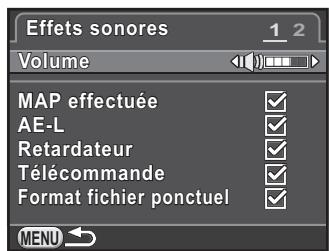 PENTAX K30 - Utilisez le bouton de navigation ( ) pour selectionner un élément puis le bouton de navigation ( ) pour selectionner ou. - 1
