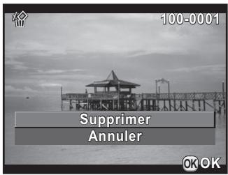 PENTAX K30 - Appuyez sur le bouton de navigation () pour selectionner [Supprimer] puis appuyez sur le bouton OK. - 1