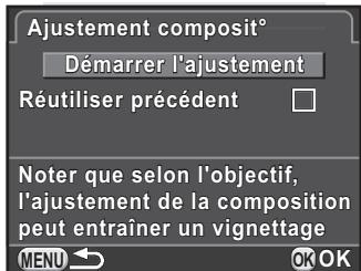 PENTAX K30 - Sélectionnez [Démarrer l'ajustement] et appuyez sur le bouton OK. - 1