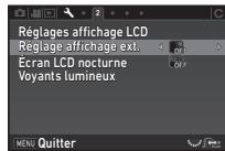 PENTAX K70 - Réglage affichage ext. - 1