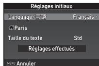 PENTAX K70 - Utilisez ▲▼▲▶ pour sélectionner la langue voulue et appuyez sur OK. - 1