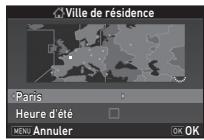 PENTAX K70 - Utilisez  pour selectionner une ville. - 1