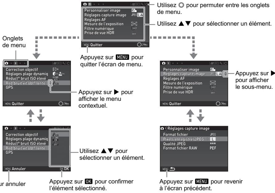 PENTAX KS-2 - Utilisation de l'écran de réglage des paramètres - 3