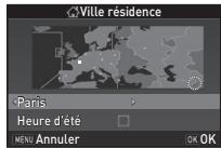PENTAX KS-2 - 3Utilisez  pour selectionner une ville. - 1