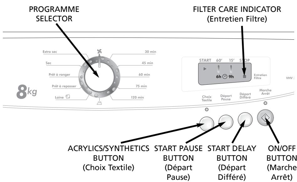 HOOVER VISION HD 8KG - Controls and indicators - 1