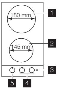 ELECTROLUX EHS30020P,  EHS30020P - Cooking surface layout - 1