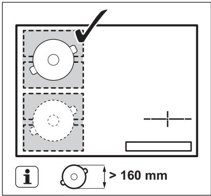 ELECTROLUX EHX9565FOK - Diamètre et position de l'ustensile - 2