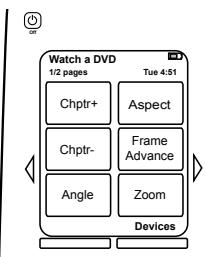 Watch a DVD 1/2 pages Tue 4:51 Chptr+ Aspect Chptr- Frame Advance Angle Zoom Devices