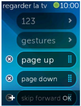 regarder la tv 10:00 123 > gestures > page up page down + skip forward OK