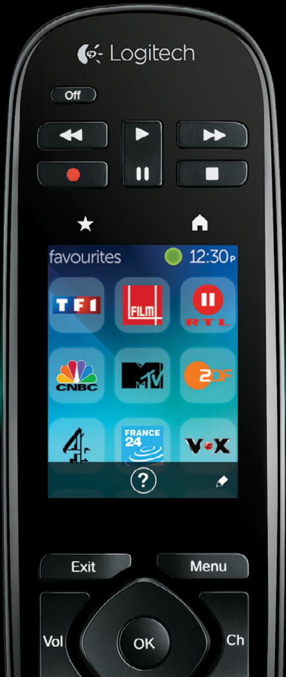 Logitech Off favourites 12:30p TF1 FILM RTL CNBC TV 2DF 4F FRANCE 24 VOX ? Exit Menu Vol OK Ch