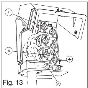 ROSIERES FE 9163 - Connecting the mains cable (fig. 13). - 1