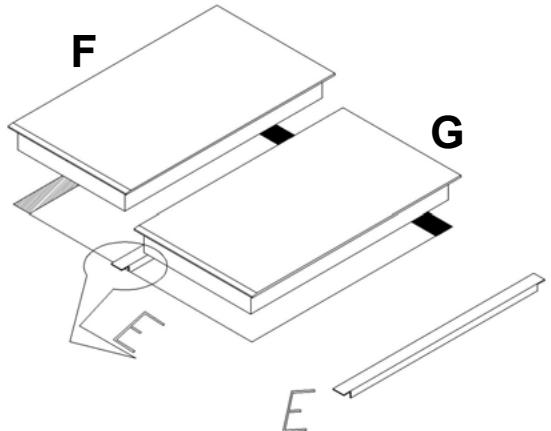 ROSIERES DVB11CPN - Coupling two or more Domino cook tops - 1