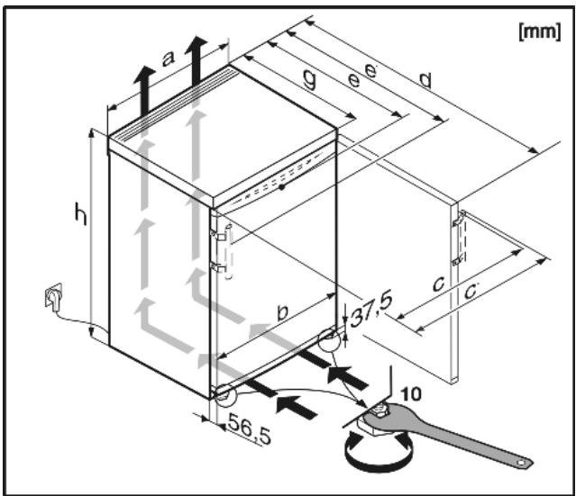LIEBHERR KTS 102,  KTS 126,  KTS 148,  KTS 165 - Dimensions - 1