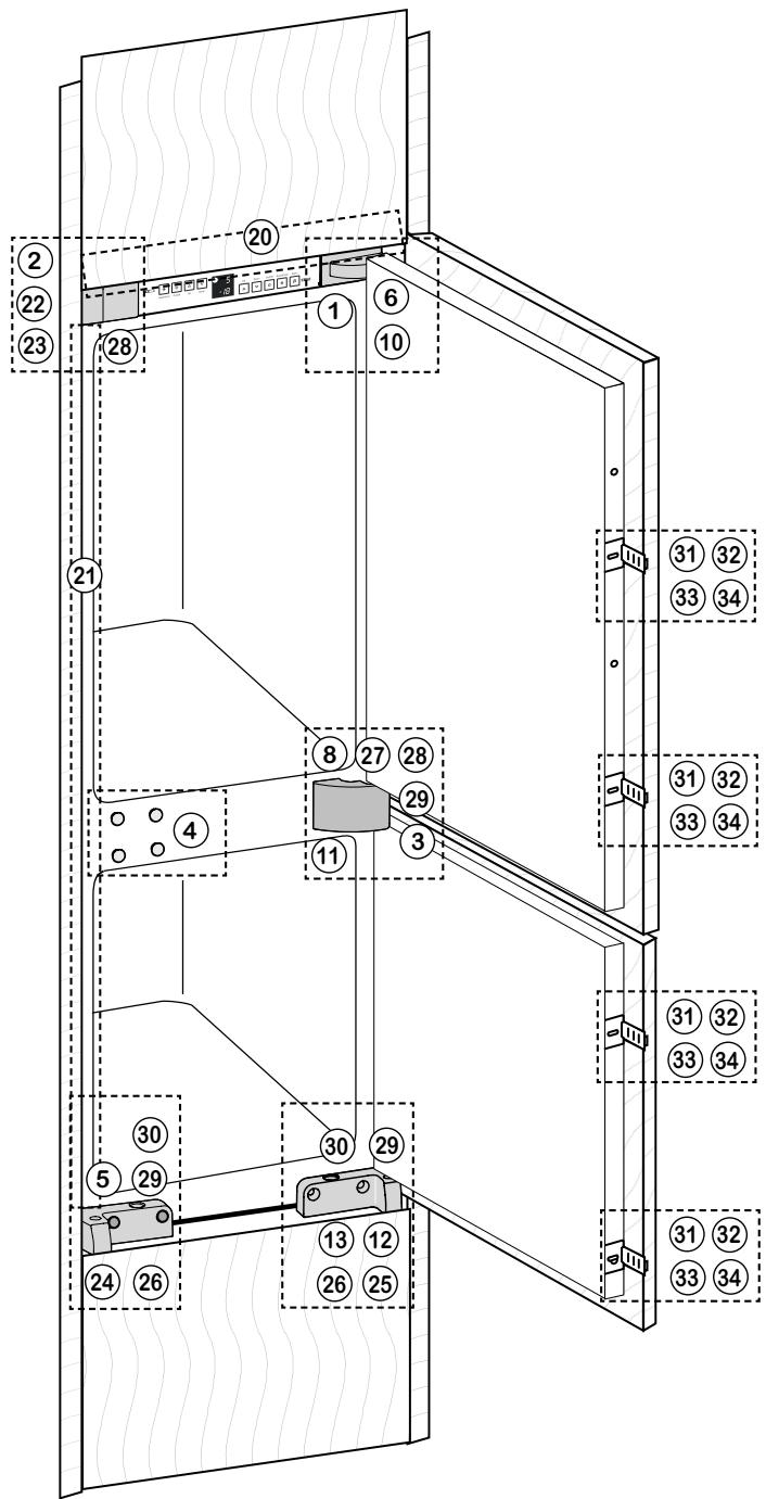 LIEBHERR ICBS 3156 - Aperçu de tous les éléments de fixation et de leur utilisation sur l'appareil - 1