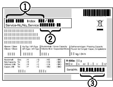 LIEBHERR ICS 3113 - Klantendienst en typeplaatje - 1