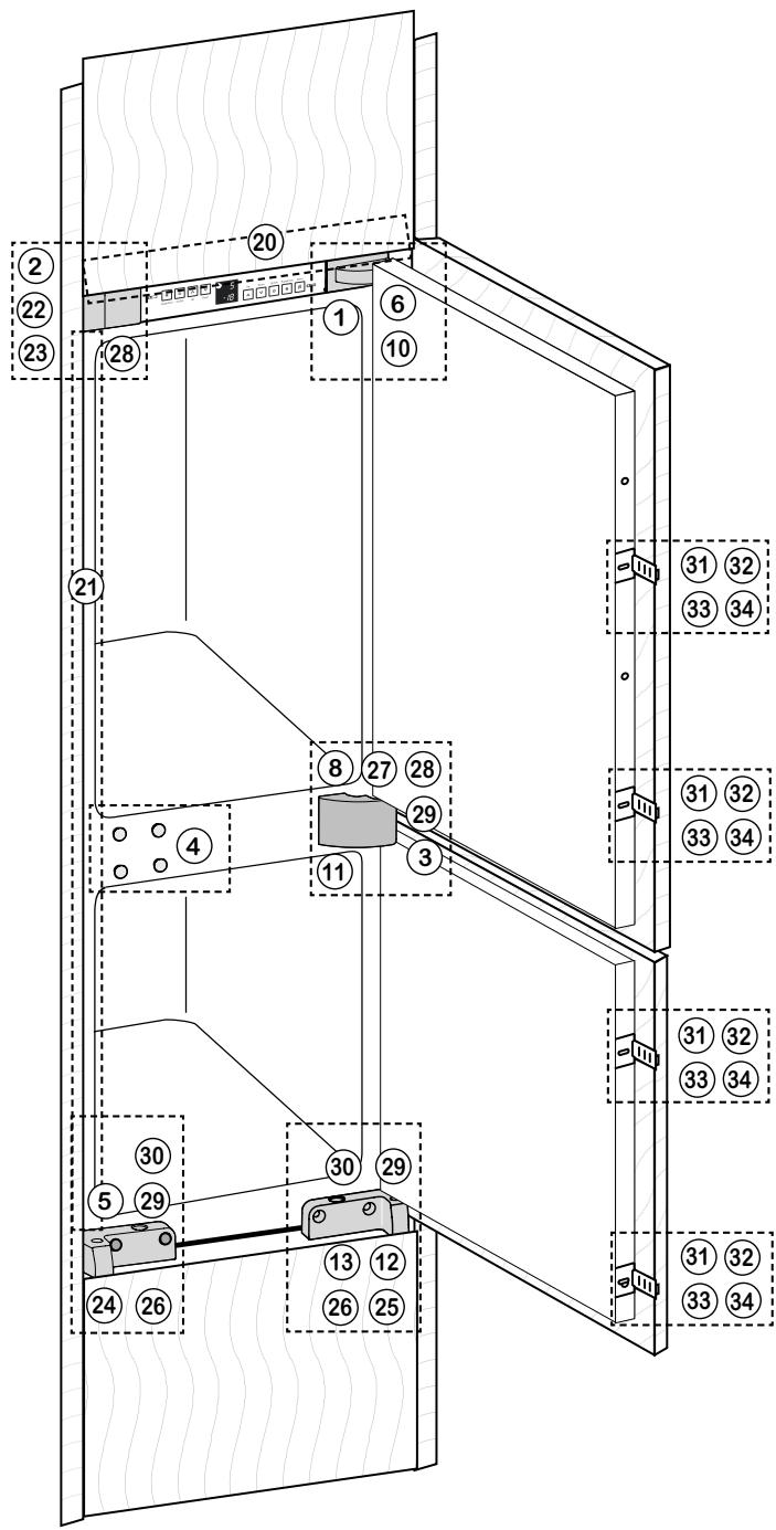 LIEBHERR ICS 3113 - Bevestigingsdelen en hun toepassing op het apparaat staan in het overzicht - 1