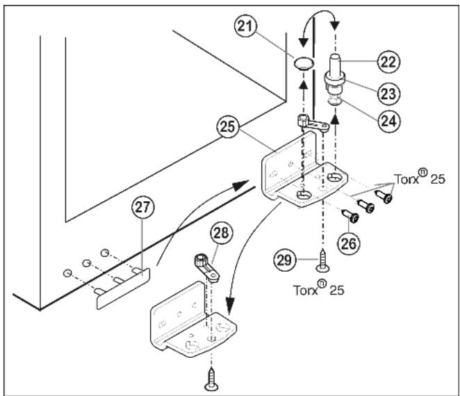 LIEBHERR CT 3306 COMFORT - Inverser les éléments pivotants inférieurs - 1