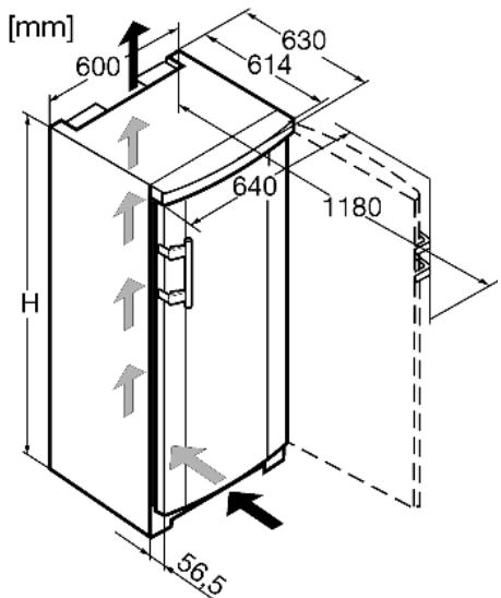 LIEBHERR GN 2756 - Dimensions hors tout de l'appareil - 1