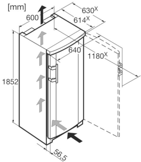 LIEBHERR GN 3076 PREMIUM NOFROST - Dimensions hors tout de l'appareil - 1