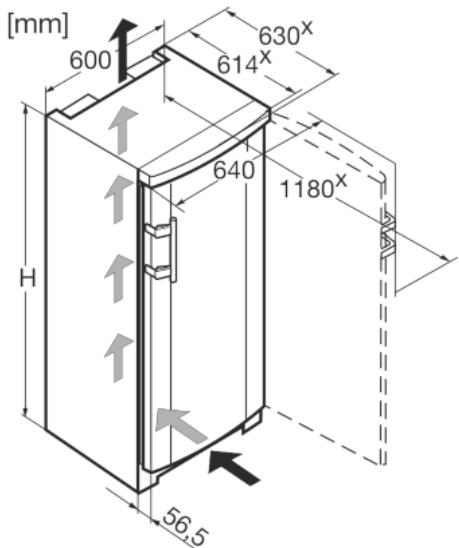 LIEBHERR GKN 190 - Dimensions hors tout de l'appareil - 1