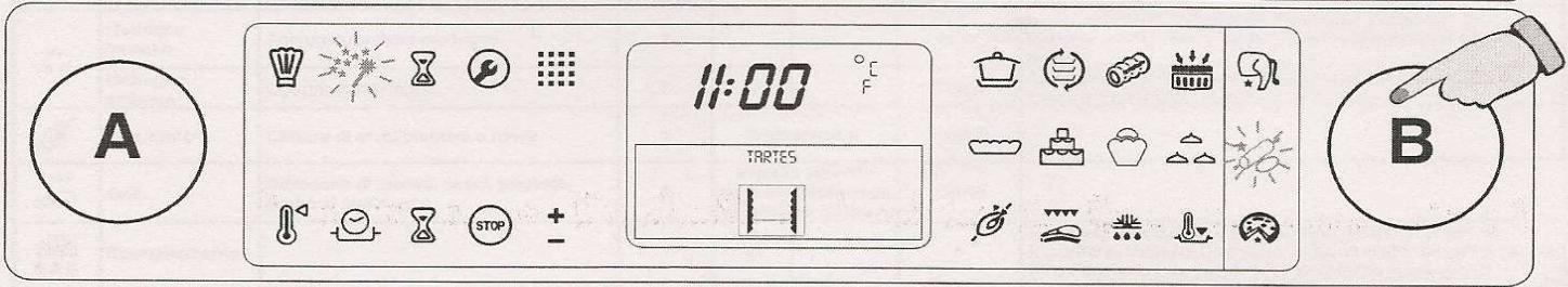 A 11:00 °C F TARTES STOP + - B