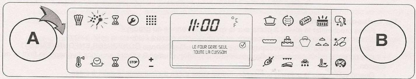 A 11:00 LE FOUR GERE SEUL TOUTE LA CUISSON STOP + - B