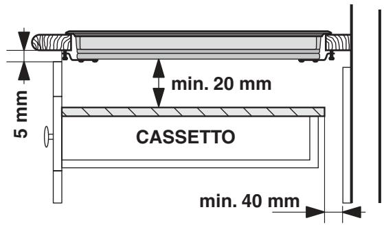 5 mm min. 20 mm CASSETTO min. 40 mm