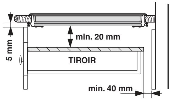 5 mm min. 20 mm TIROIR min. 40 mm