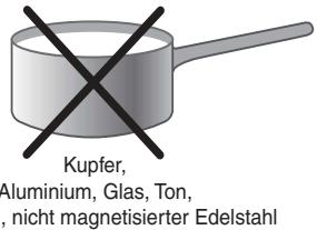 Kupfer, Aluminium, Glas, Ton, nicht magnetisierter Edelstahl