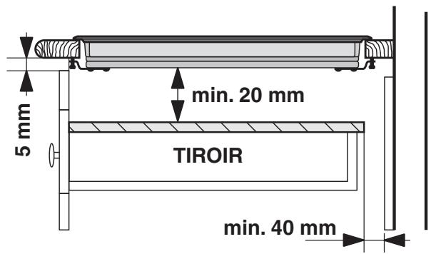 5 mm min. 20 mm TIROIR min. 40 mm