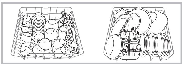 SCHOLTES LTE 14-3210 A - Loading examples for the upper/ lower rack - 1