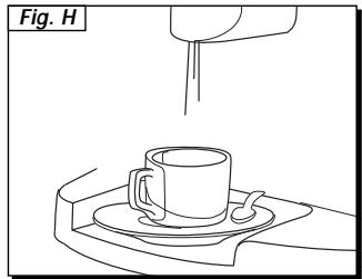 Line drawing of a hand pouring liquid into a cup on a tray (no text or symbols)