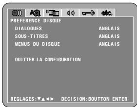 DENON DVD-2200 - Lorsque "preference DISQUE" est sélectionnée - 1