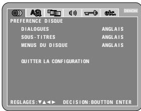 DENON DVD-3800 - Lorsque "preference DISQUE" est sélectionnée - 1