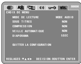 DENON DVD-3800 - Lorsque "choix de MENU" est sélectionnée - 1