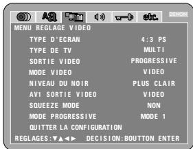 DENON DVD-A1 - Lorsque "MENU REGLAGE VIDEO" est sélectionnée - 1