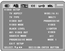 DENON DVD-A1 - Quando si seleziona "VIDEO SETUP" - 1